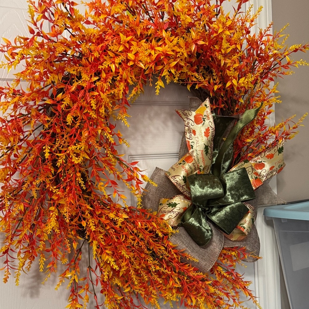 Autumn Harvest Wreath with Bow